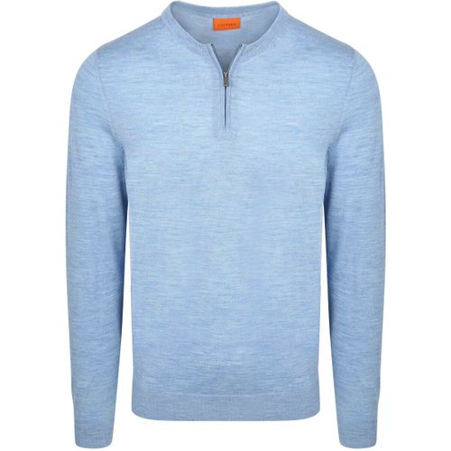 Pull Crew Zip Merino Bleu Clair - Suitable - Modalova