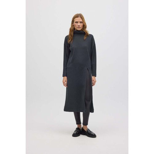 Robe Pull maxi chaud en anthracite avec fente - Ysabel Mora - Modalova