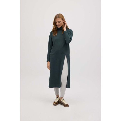 Robe Pull maxi vert bouteille chaud avec fente - Ysabel Mora - Modalova