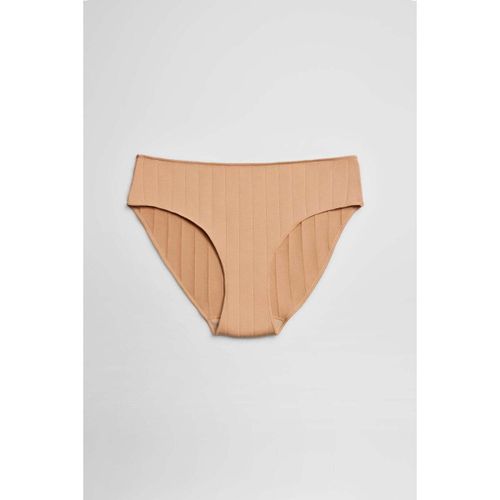 Slips La culotte midi côtelée nude - Ysabel Mora - Modalova