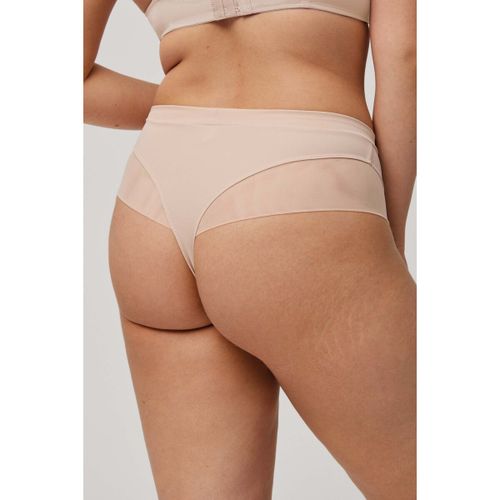 Strings String taille haute en microfibre nude - Ysabel Mora - Modalova
