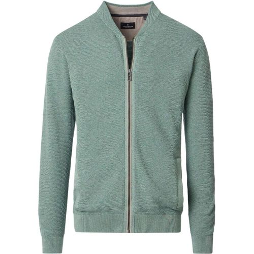 Pull Cardigan Zippé Structuré Vert Clair - Casamoda - Modalova