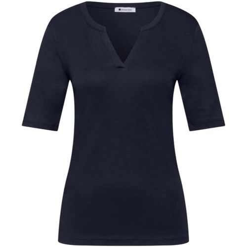 T-shirt Basic split neck shirt 324616 - Street One - Modalova
