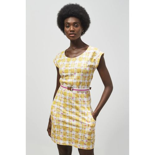 Robe courte Robe en jersey imprimée ceinturée - Enorsia - Modalova