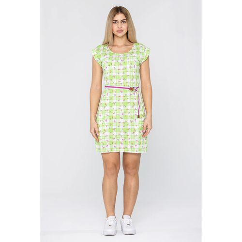 Robe courte Robe en jersey imprimée ceinturée - Enorsia - Modalova