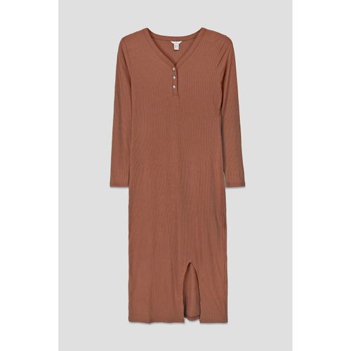 Robes midi Robe midi à côtes avec fente devant - Enorsia - Modalova