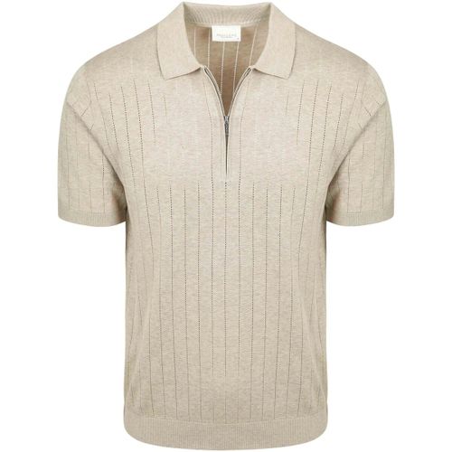 Polo Polo Maille Demi-Zip Dropneedle Beige - Profuomo - Modalova