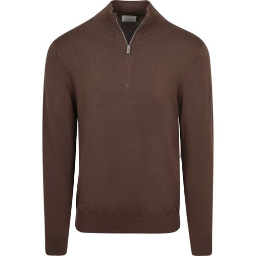 Pull Pull Demi-Zip Luxury Basic Marron - Profuomo - Modalova