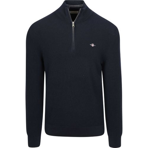 Pull Pull Demi-Zip Micro-Texturé Marine - Gant - Modalova