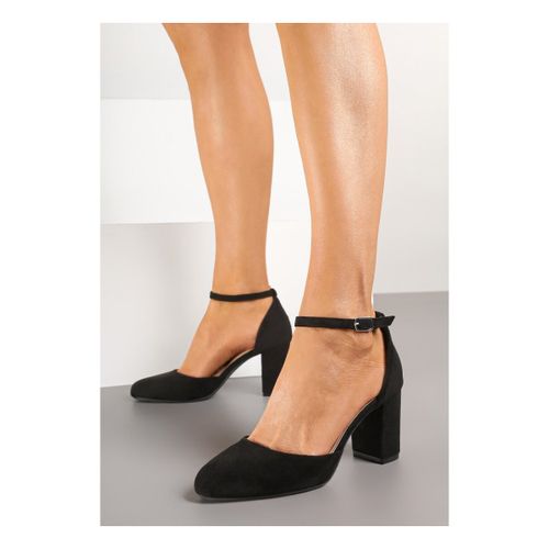 Chaussures escarpins Escarpin avec bride bout rond talon large, Noire - Vera Collection - Modalova