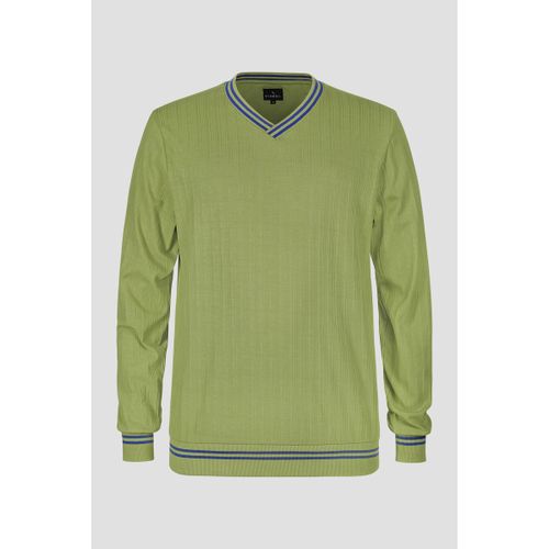 Pull Sweat à col en V avec contraste de côtes - Enorsia - Modalova