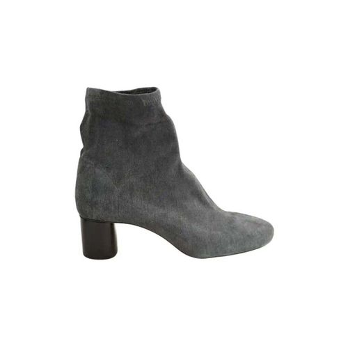 Bottes à talon Boots en daim gris - Isabel Marant - Modalova