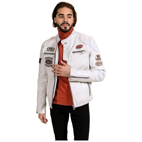 Blouson Blouson en cuir Nitro Barcelona Ref 51965 Blanc - Redskins - Modalova