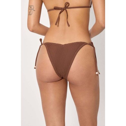 Maillots de bain Bas de bikini brésilien à nœuds, tissu ajouré, marron - Ysabel Mora - Modalova