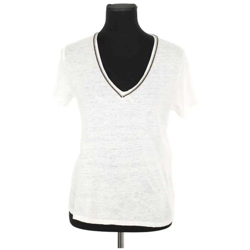 T-shirt Maje Top en lin blanc - Maje - Modalova