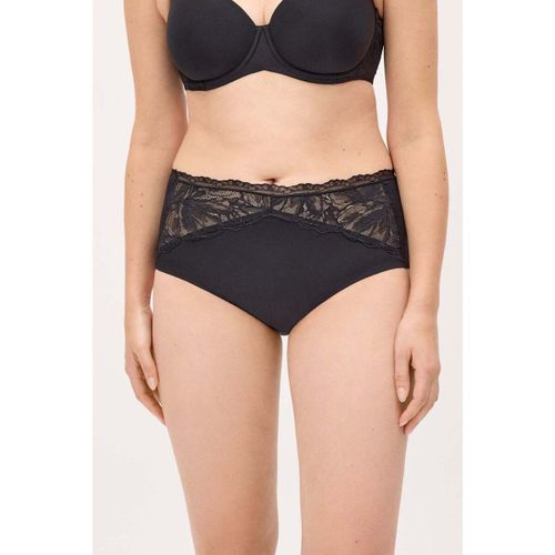 Slips Culotte taille haute avec détails en dentelle noire - Ysabel Mora - Modalova