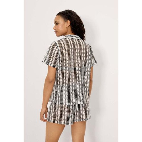 Ensembles de pyjama chemise noire ajourée à manches courtes - Ysabel Mora - Modalova