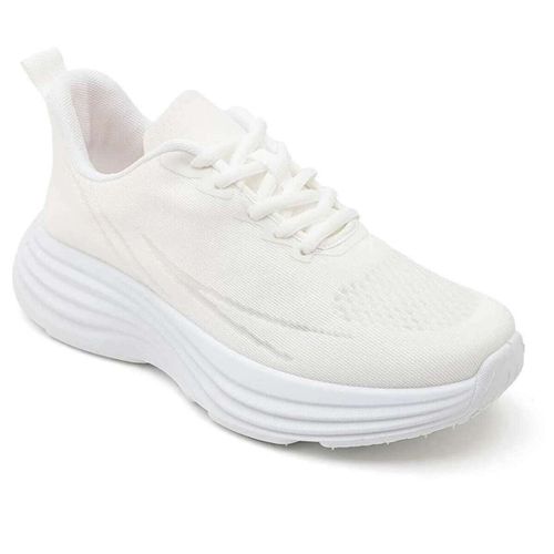 Baskets basses Baskets plateforme à lacets en tissus, blanche - Vera Collection - Modalova