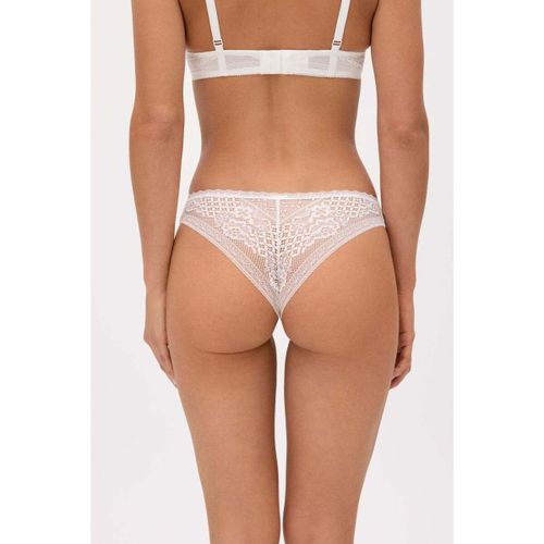 Slips Culotte brésilienne blanche avec dentelle blanche - Ysabel Mora - Modalova