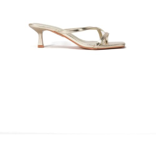 Sandales à talon Mules à entredoigts multiples brides, doré - Vera Collection - Modalova