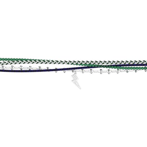 Collier Bracelet multi rang Les Cadettes Eclair bleu et vert - Les Georgettes - Modalova