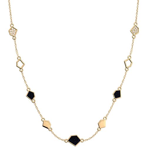 Collier Collection Gatsby doré laque noire paillettée - Les Georgettes - Modalova