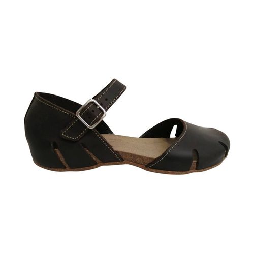 Sandales plates SANDALE 4449 CUIR MOKA - Interbios - Modalova