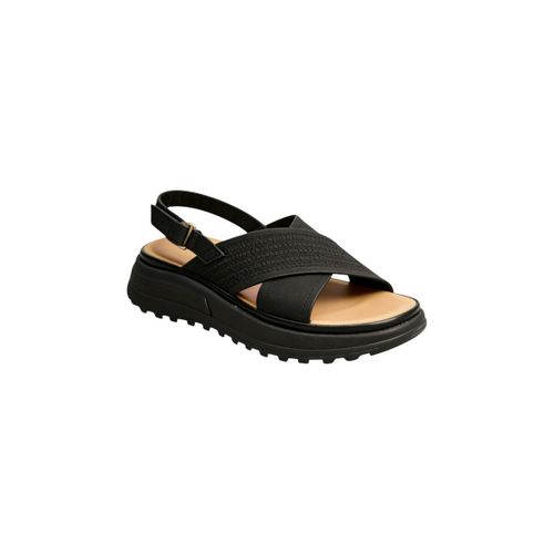 Sandales compensées Sandales à semelles crantées brides croisées, Noir - Vera Collection - Modalova