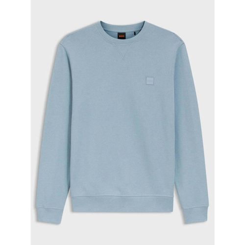 Sweatshirts Sweat bleu en molleton de coton - BOSS - Modalova