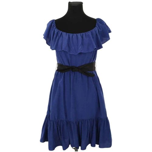 Robe courte Robe en soie bleue - Sandro - Modalova
