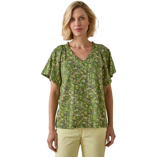 Blouses by - Tee-shirt V avec smocks - Daxon - Modalova