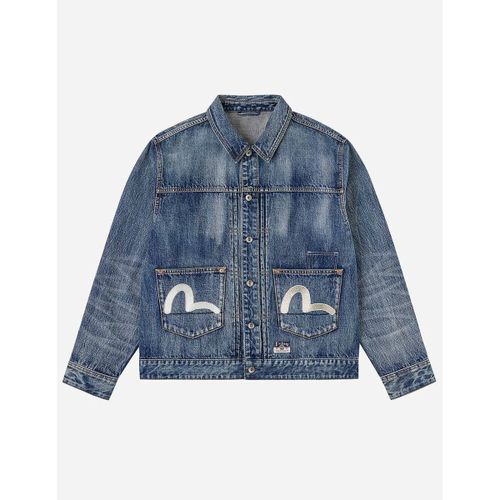 Veste 2ESHTM6DJ1008 MULTI POCKET DENIM JACKET-INDM MID TONE INDIGO - Evisu - Modalova