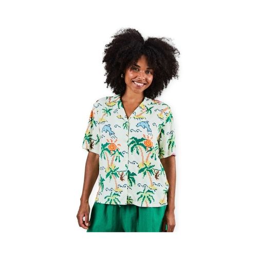 Chemise Tropical Pixel Aloha Blouse - Ecru - Brava Fabrics - Modalova