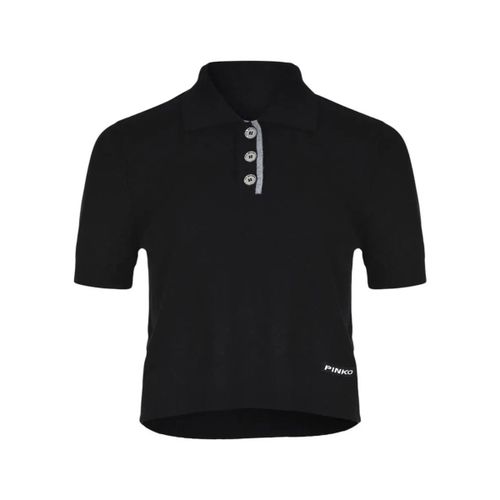 Pull Polo noir en cachemire rose - Pinko - Modalova