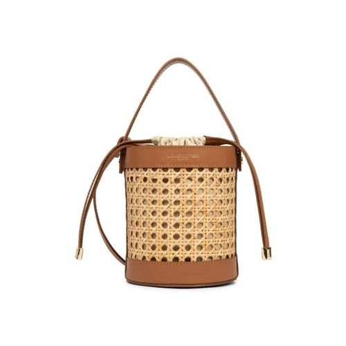 Sac à main Petit Sac Seau Cannage Rotin Cuir Camel - LANCASTER - Modalova