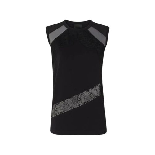 Debardeur Pull sans manches noir rose avec inserts en dentelle - Pinko - Modalova