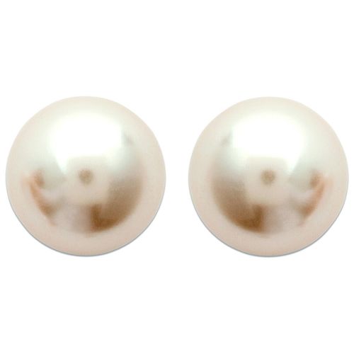 Boucles oreilles Puces d'oreilles perles blanches 5mm plaqué or - Brillaxis - Modalova