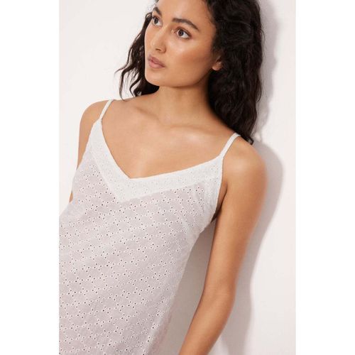 Polaire Robe courte à bretelles, en coton blanc brodé - Ysabel Mora - Modalova