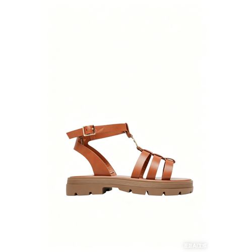 Sandales Sandales s spartiate à semelle crantée, Camel - Vera Collection - Modalova