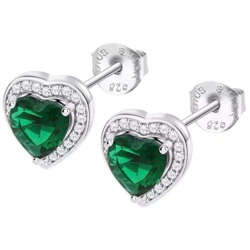 Boucles oreilles Boucles d'oreilles Silver coeur oxyde vert - Lotus - Modalova