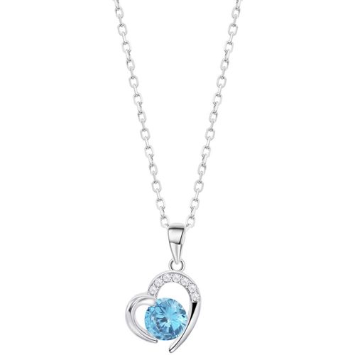 Collier Collier Silver coeur oxyde bleu - Lotus - Modalova