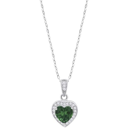 Collier Collier Silver coeur oxyde vert - Lotus - Modalova