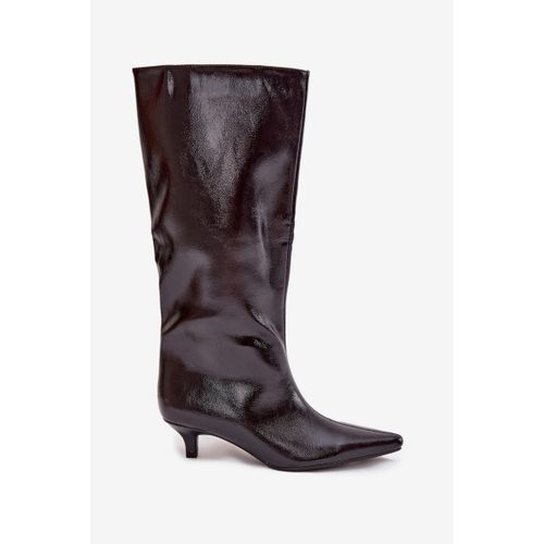 Bottes Bottes à talon kitten, Noires vernies - Vera Collection - Modalova