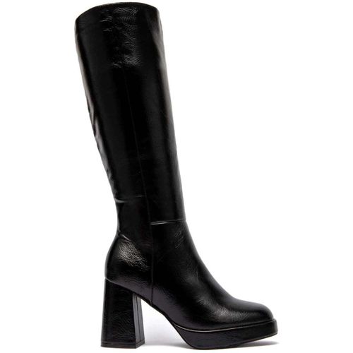 Bottines Bottes à talons épais et Plateforme, Noir vernis - Vera Collection - Modalova