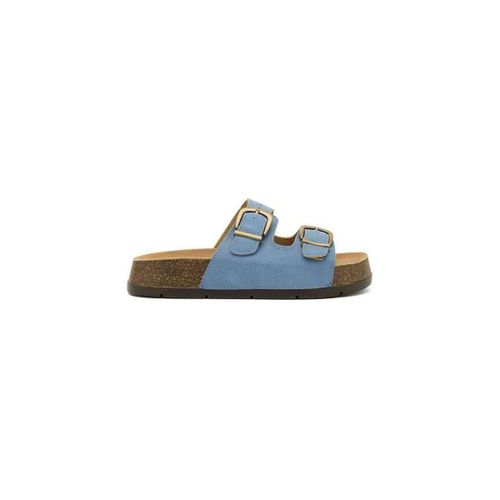 Sandales Mules plateforme à doubles brides larges, Bleu - Vera Collection - Modalova