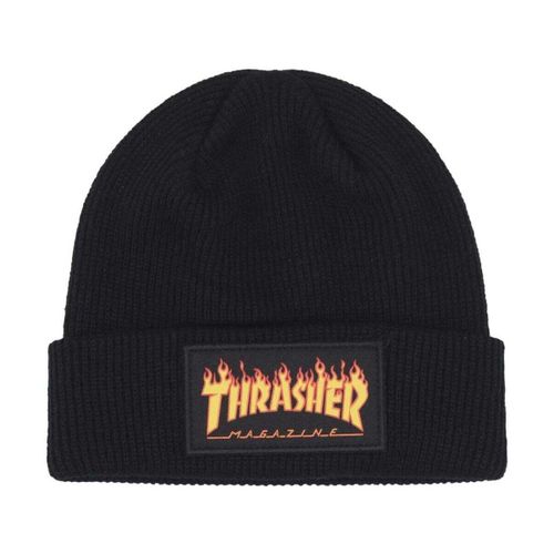 Bonnet Cappello Uomo Flame Patch Beanie Black - Thrasher - Modalova