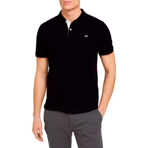 T-shirt Polo maille piquée Black - Tom Tailor - Modalova