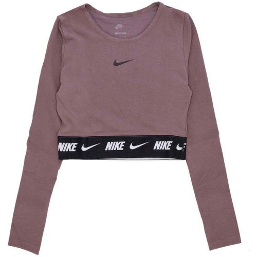T-shirt Sportswear Crop Tape Ls Plum Eclipse - Nike - Modalova