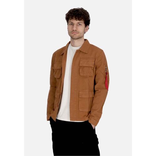 Blouson Giubbotto Uomo Ripstop Cargo Overshirt Hazel Brown - Alpha Industries - Modalova
