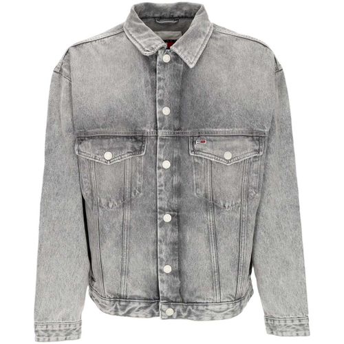 Veste Giubbotto Jeans Uomo Aiden Oversized Trucker Jacket Denim Black - Tommy Hilfiger - Modalova